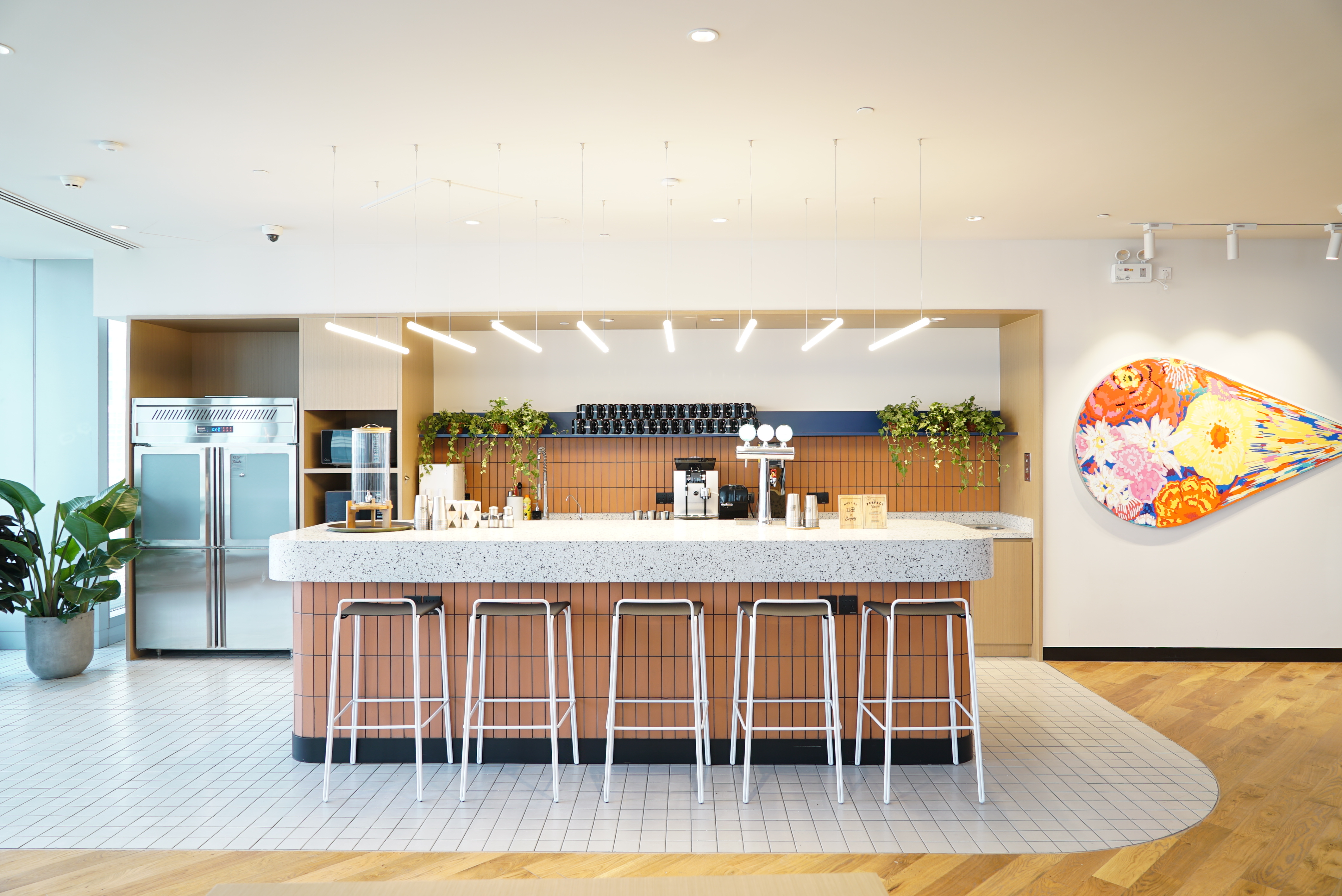 WeWork office interior at Shanghai Tower designed by Luis Portas and Paola Han